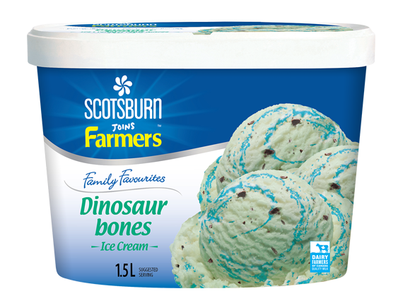 Dinosaur Bones Scotsburn joins Farmers Ice Cream